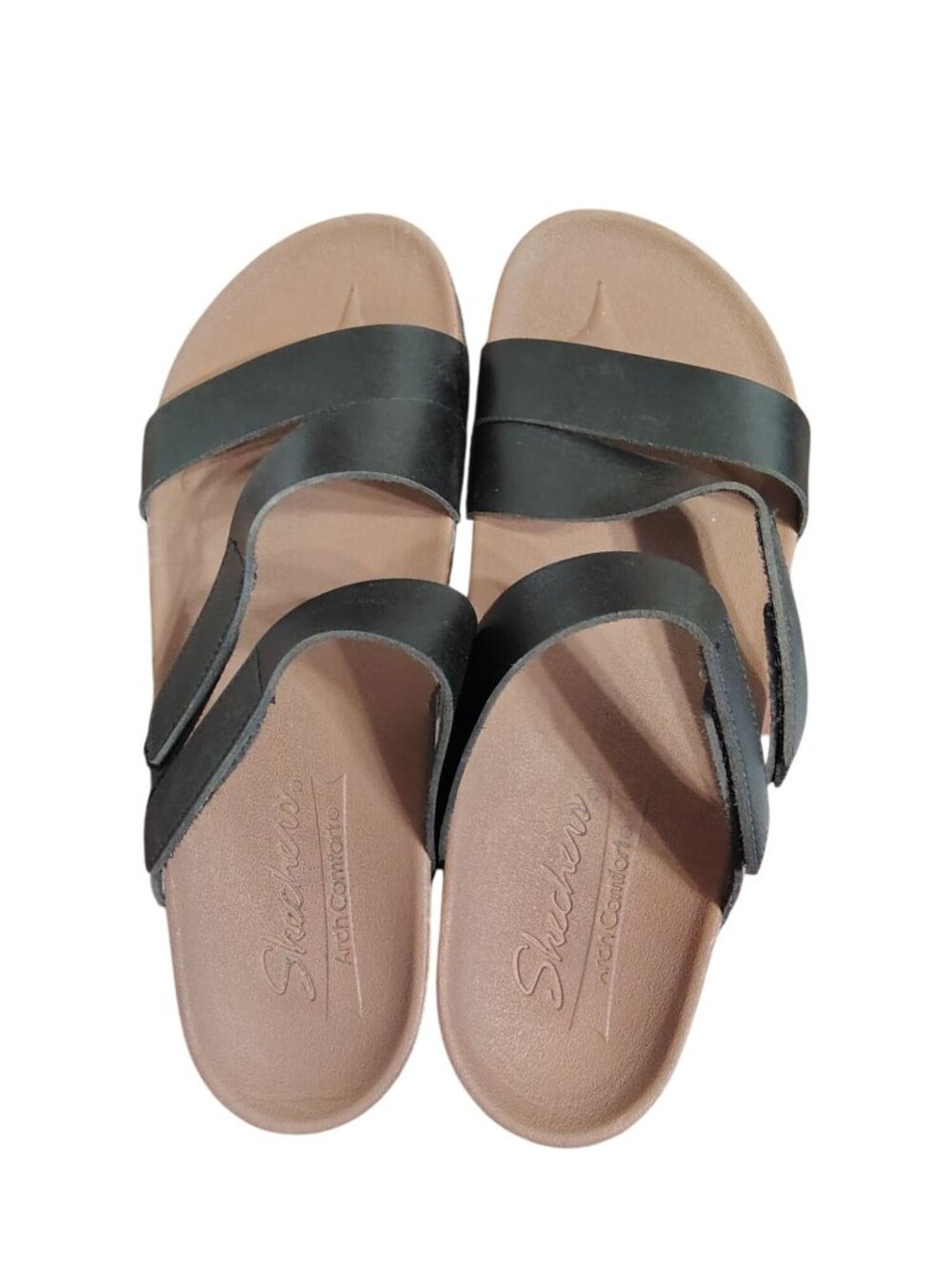 Skechers Arch Comfort Black Sandals Shoes, Size 9 Women's